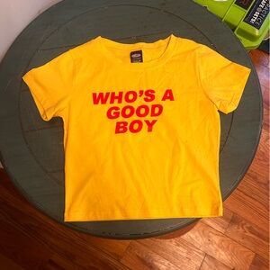 Cherry Kitten “Who’s A Good Boy” Baby Doll Tee women’s small to med